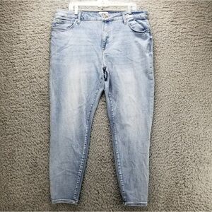 Pistola Jeans Womens 18 Skinny Ankle Light Blue Stretch Shaping High Rise